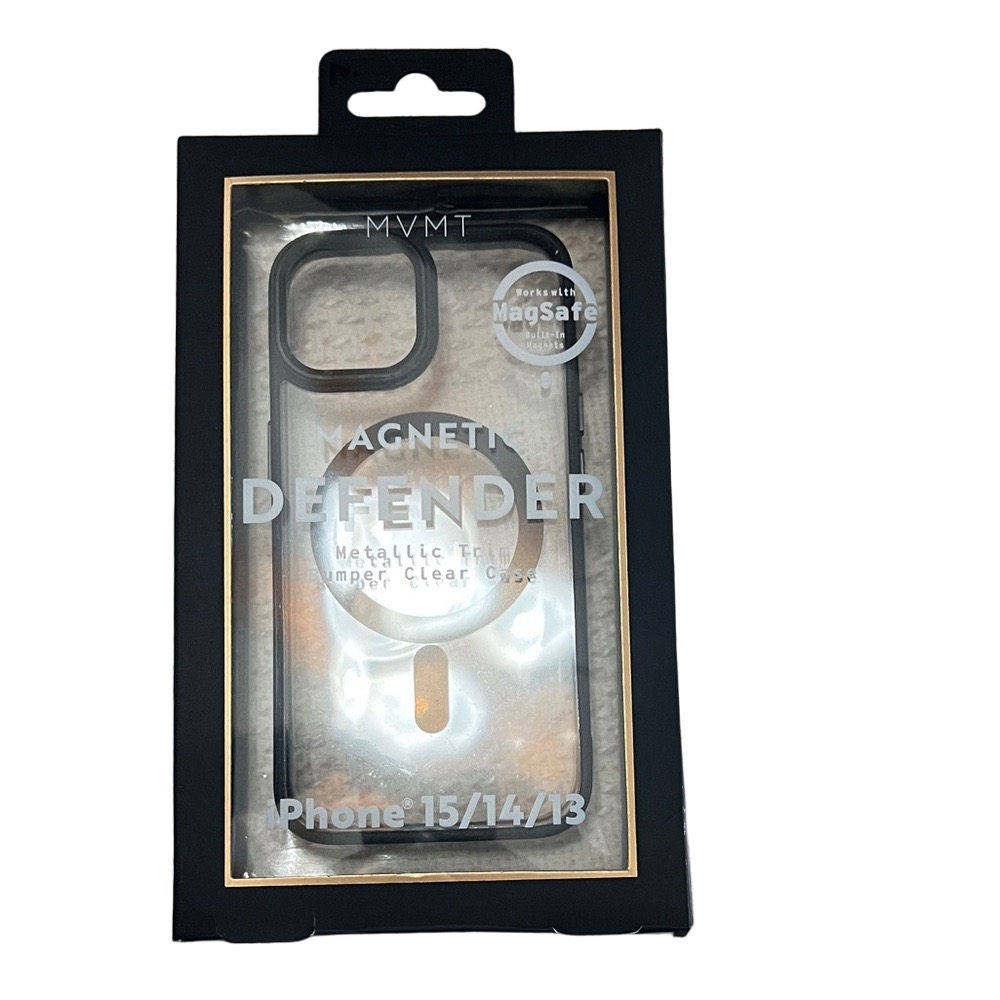 MVMT NEW Magnetic Defender Case for iPhone - 15/14/13 Black and clear. In box